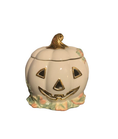 Lenox Pumpkin Jack O Lantern Votive // Happy Halloween