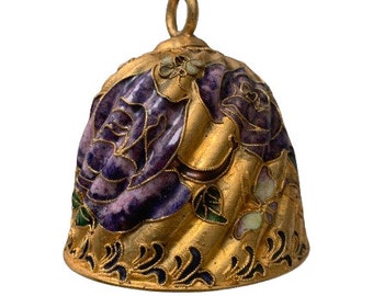 Gold Enamel Cloisonné Metal Collectible Bell