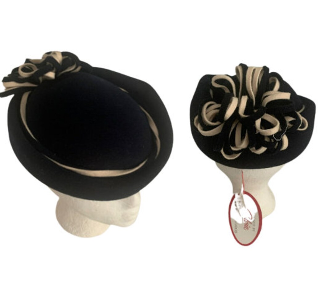 1950s Sylvia Felt Wool Fascinator Hat - Etsy display picture 3