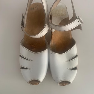 Sven White Leather Clog Sandals