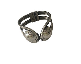 Modernist Silver Clamper Cuff Bracelet