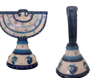 Jacob Rosenthal Blue Ceramic Menorrah // Judaica Collection Susan Tischer Weis Design