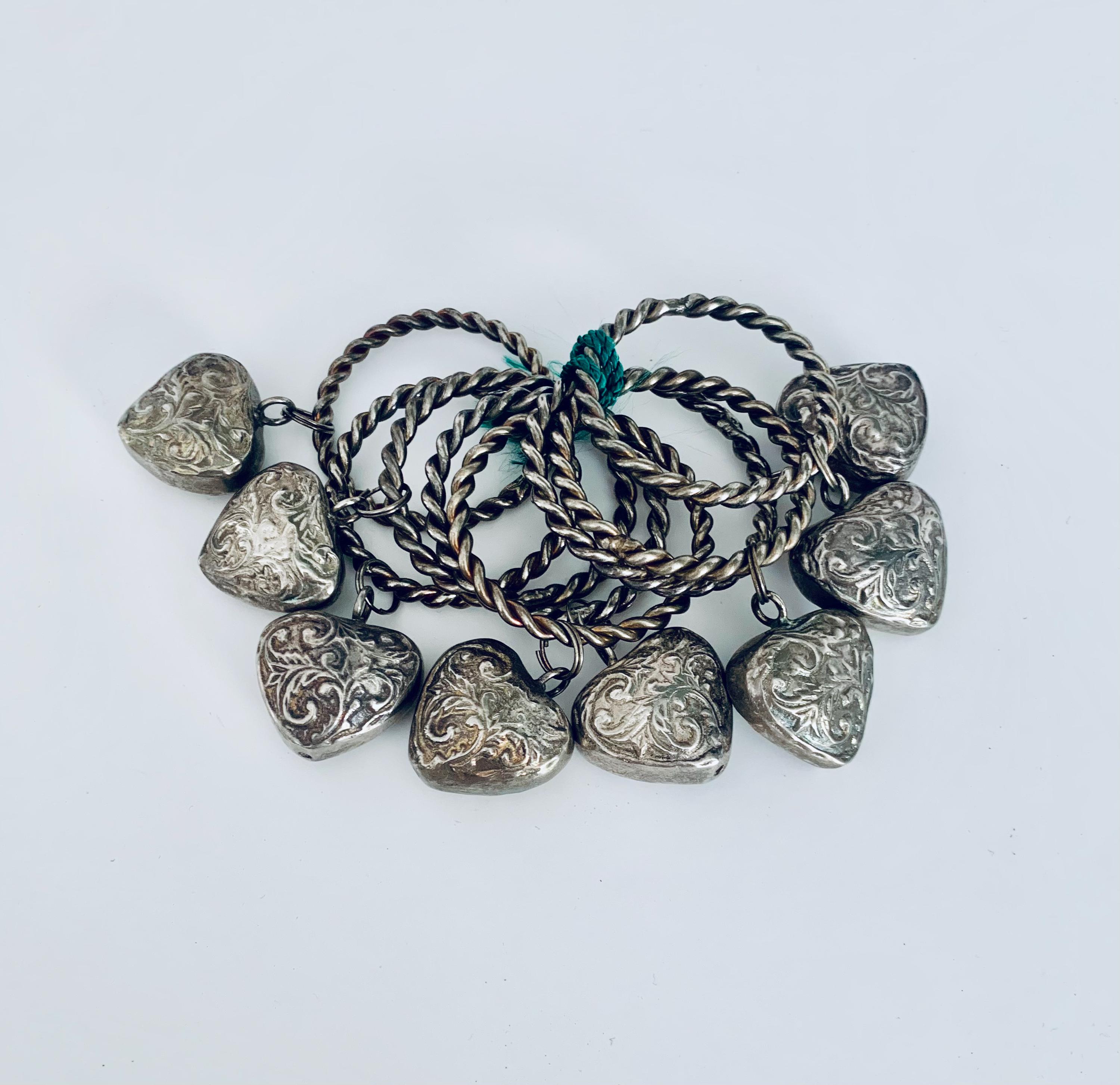 ハンマー加工シルバーメッキハートナプキンリングセット 8人用 - Etsy 日本