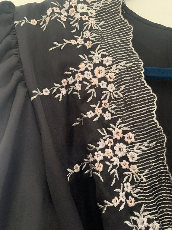 SALE - Dior Lingerie Black Embroidered Robe - image 9