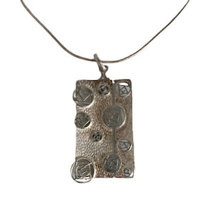 1970s Sterling Modernist Pendant Necklace