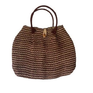 Bolso de mano de paja marrón tejida Mr. Ernest