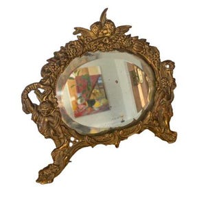 Antique Art Nouveau Beveled Mirror