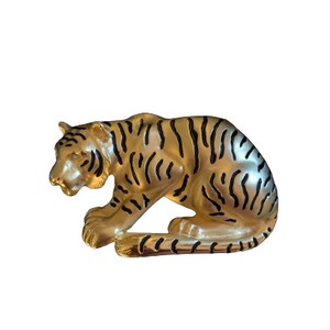 Large Gold Tiger Belt Buckle 1990s Vintage Signed Doreen Ryan