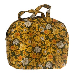 Sac fourre-tout design en tissu floral jonquilles // Sacoche fourre-tout Ted Lapidus