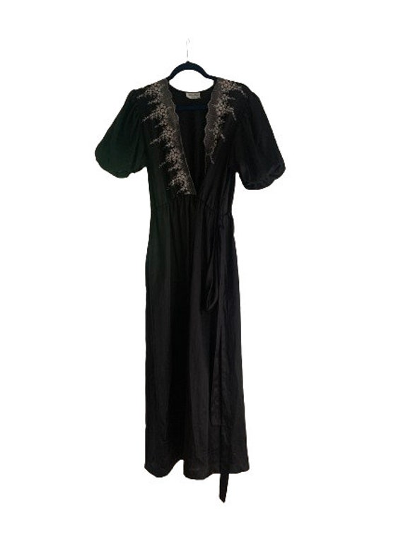 SALE - Dior Lingerie Black Embroidered Robe - image 5