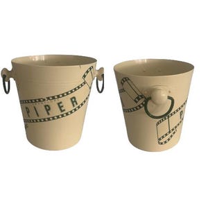 Vintage Enamel Metal Ice Bucket // Piper Champagne B&B Design