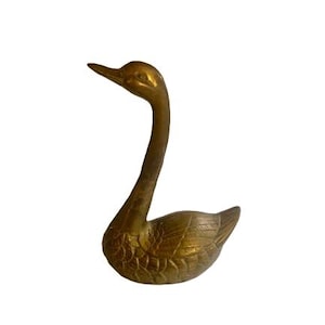 MCM Large Brass Swan Figurine