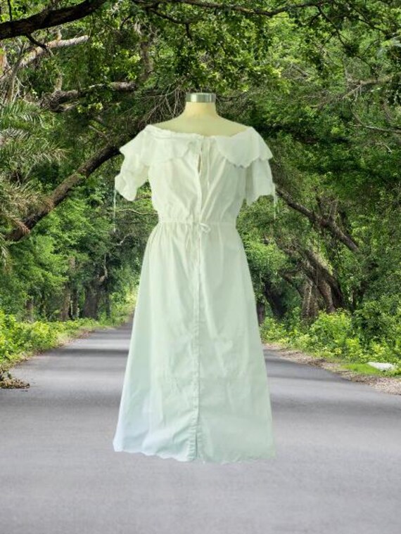 bohemian peasant dress White Cotton Boho Peasant Dress