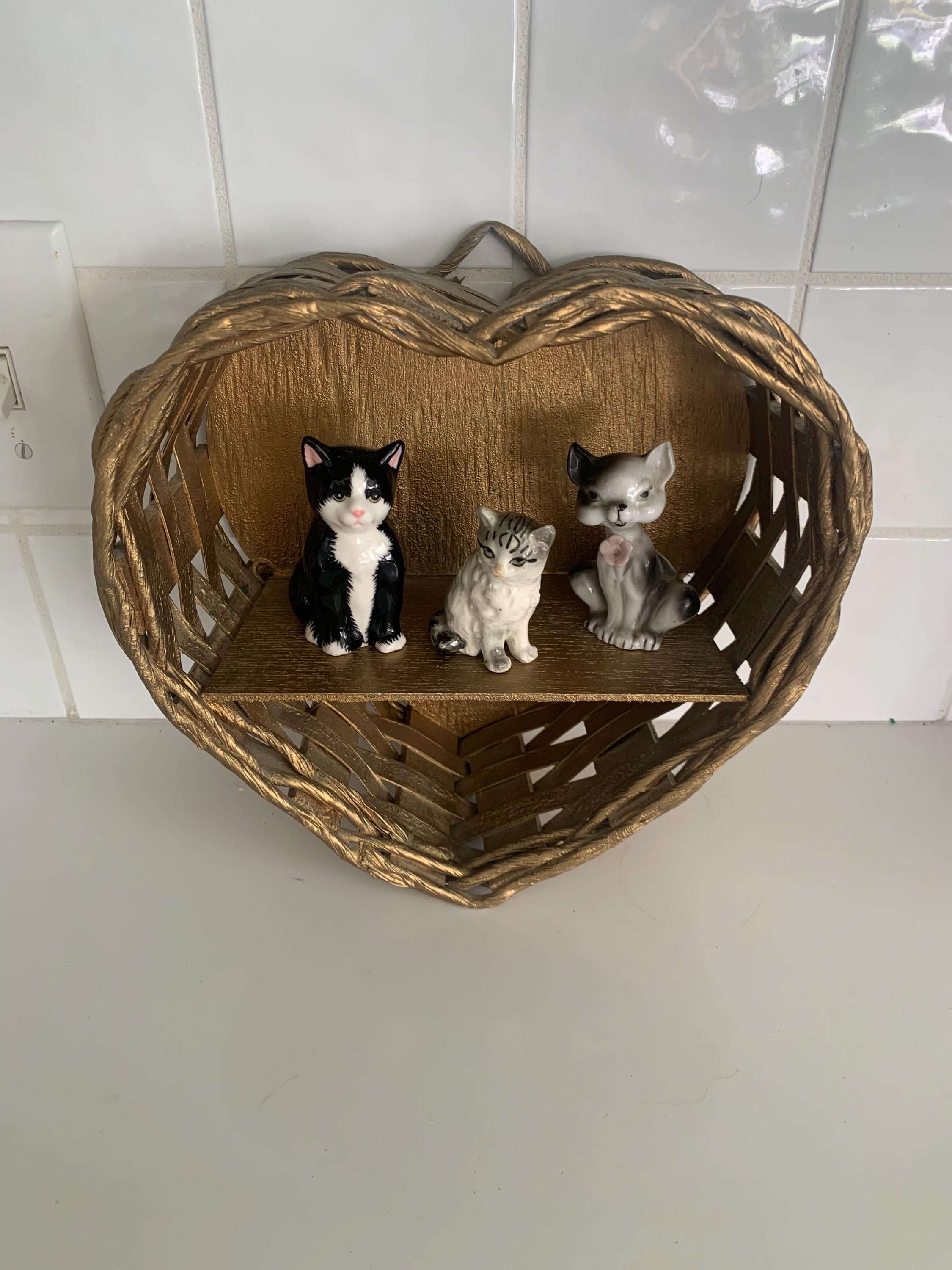 Heart Wicker Wood Basket Wall Display Shelf - Etsy