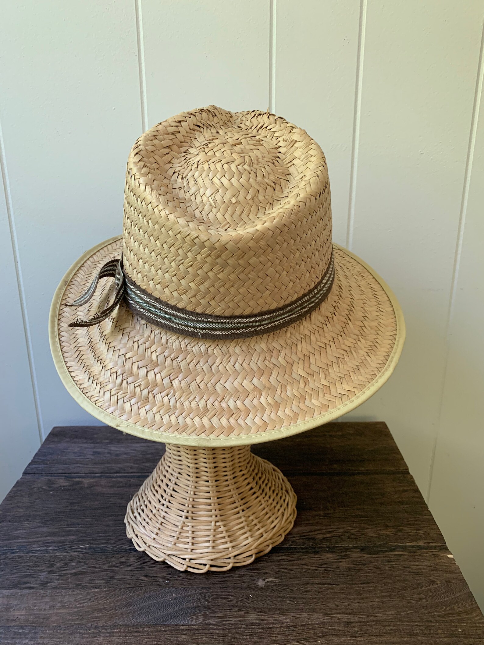 Straw Fedora Sun Hat With Visor Etsy