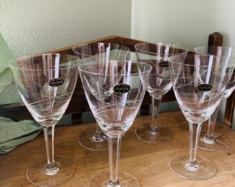 Chateau Fine Crystal Wine Glasses Set of 6 Minimalist Modern Stem Barware