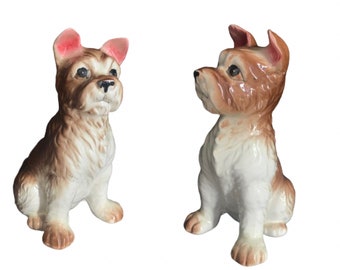 1940s Ceramic Terrier Dog Figurine Made in Japan