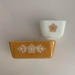 Pyrex Butterfly Gold White Refrigerator Set Cookware Food Storage Containers
