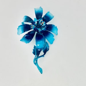 Shades of Blue Enamel Hedy Brooch
