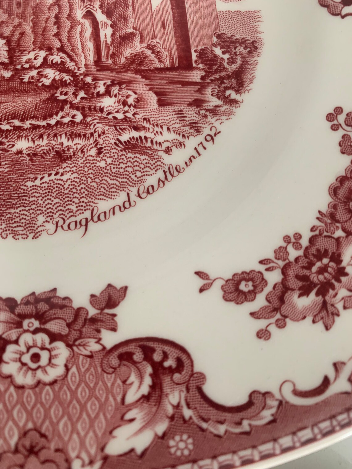 Johnson Bros Pink Transferware Plates Set of Four // Ragland Etsy