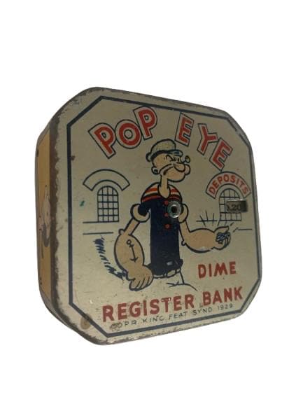 50s ポパイ ダイム バンク popeye Very Rare 1929 Popeye Dime Register Bank/popeye the Sailor
