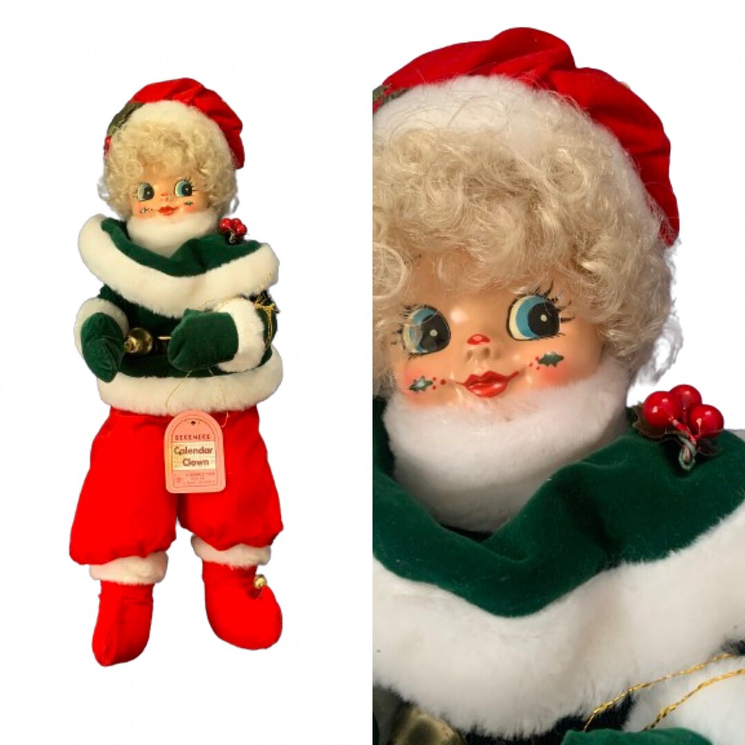 December 1980s Calendar Clown Doll Limited Edition Collectible Etsy