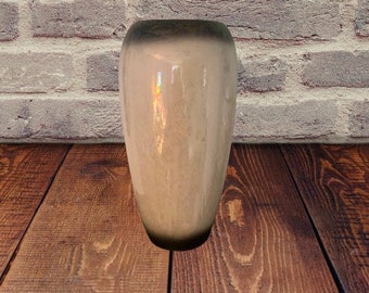 Modern Vintage Gray Iridescent Ceramic Vase // Jamieson's Capistrano Luminescent MCM Pottery
