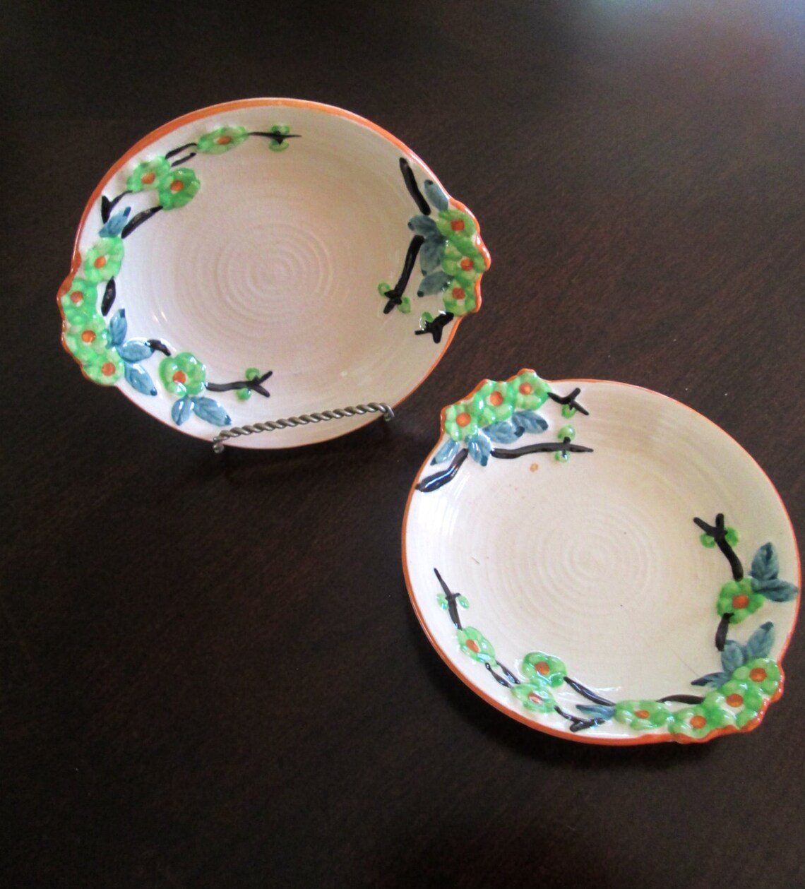 Majolica Made in Japan Plates Set of 2 Vintage 1950s 6 Inch Etsy