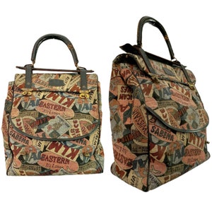 Tapisserie Sac Tapis Voyage Nuit Weekender Satchel // Sac Vintage Airlines réglable
