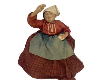 Bambola Babushka donna antica di arte popolare da 16 pollici