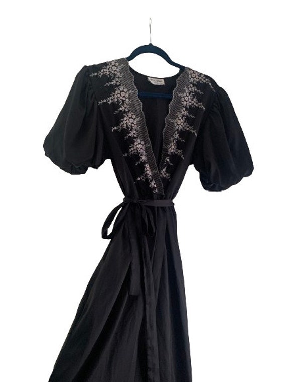 SALE - Dior Lingerie Black Embroidered Robe - image 7