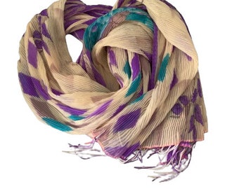 Plisse Accordion Pleat Shawl Scarf