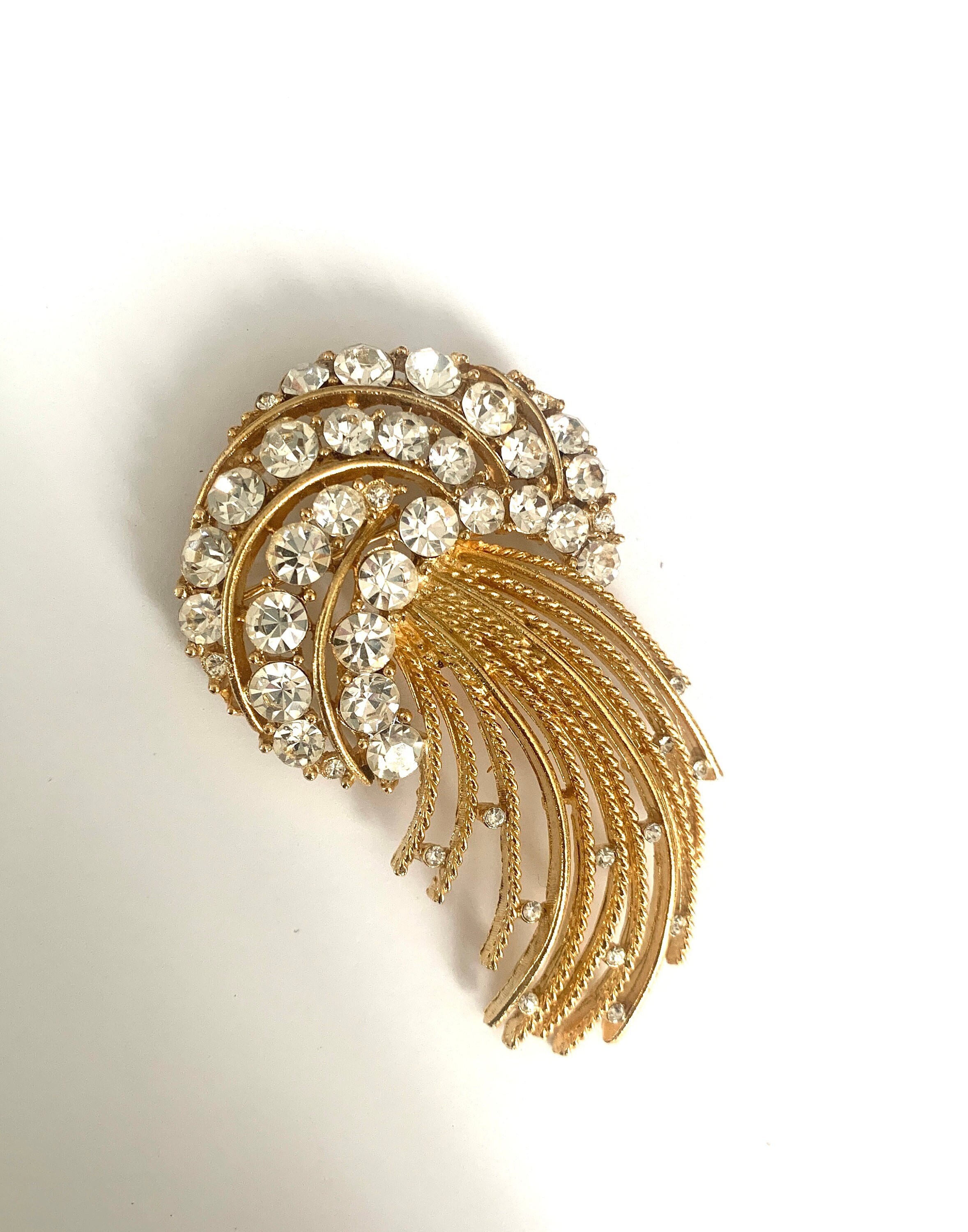 Ciner ブローチ ラインストーンデザイン ゴールド Ciner ブローチ