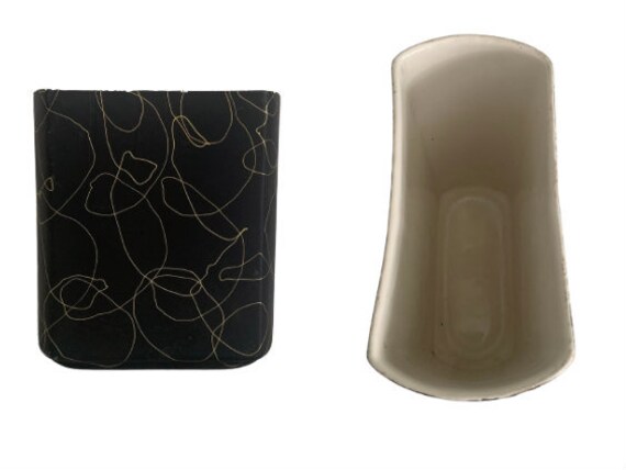 MCM ブラック ゴールド スワール 陶器 花瓶 プランター