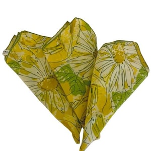 Vera Neumann Yellow Floral Napkins Set of 3