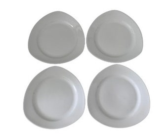 White Triangle Lunch Salad Plates / Laurianne Porzellan Germany