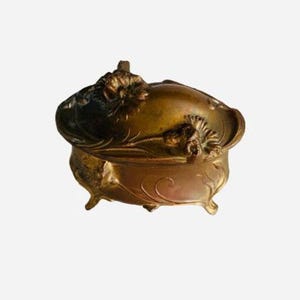 Art Nouveau Jewelry Trinket Lined Casket Box