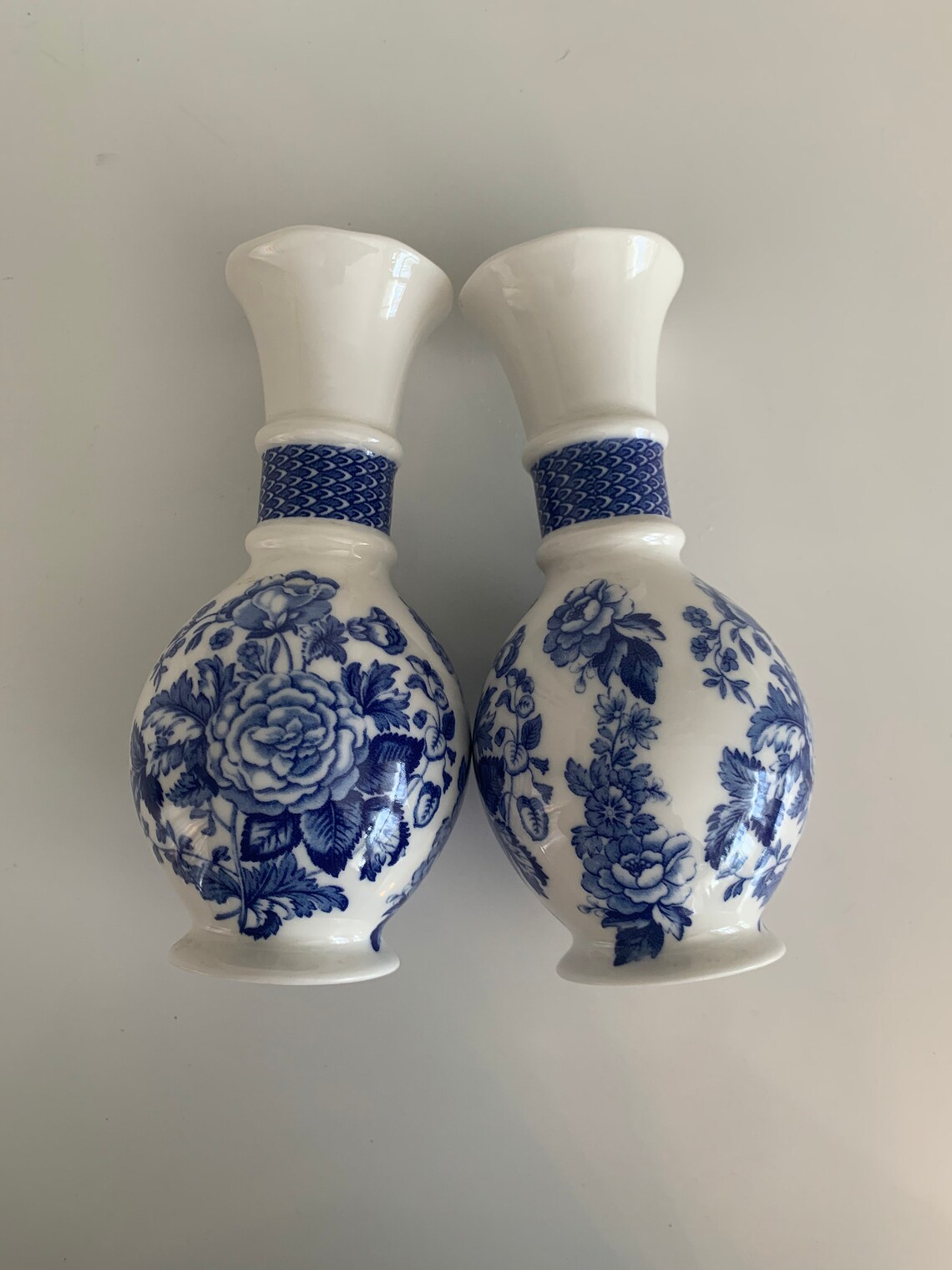 Spode Blue and White Vases Set of 2 // Contemporary Vintage Etsy