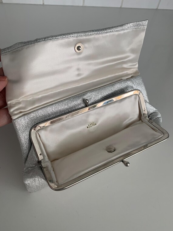 1960s Lady Buxton Silver Lame Clutch Purse - image 7