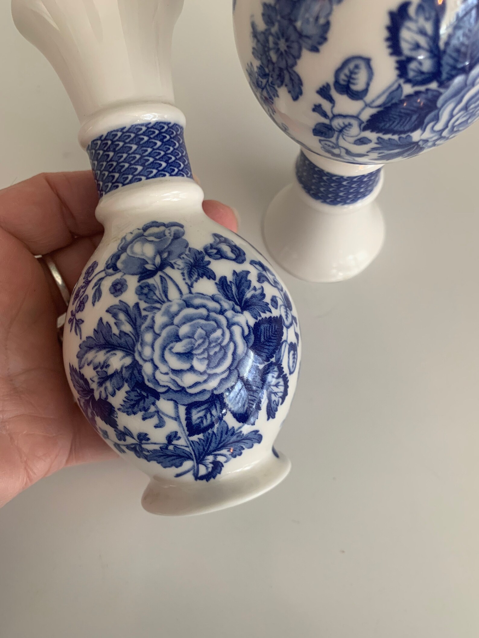 Spode Blue and White Vases Set of 2 // Contemporary Vintage Etsy