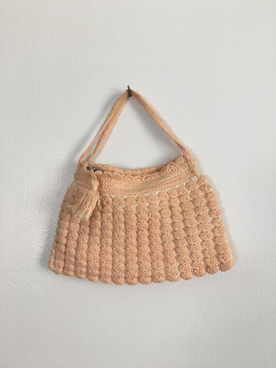Antique Pink Cotton Crochet Purse