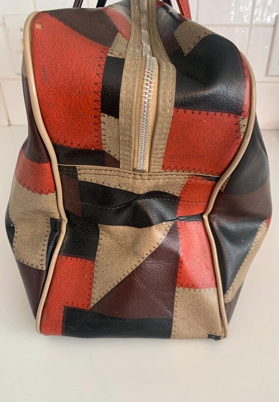 Vinyl Patchwork Duffel Bag Overnight Luggage - image 10