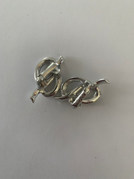 Coro Silvertone Clip On Earrings Two Pairs - image 7