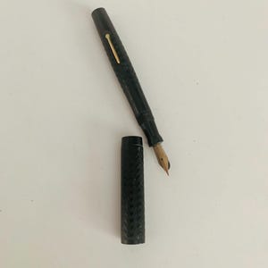 The Moore Fountain Pen No. 2 Vintage 1920s Black and Gold Nib Writing Instrument