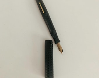 The Moore Fountain Pen No. 2 Vintage 1920s Black and Gold Nib Writing Instrument