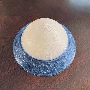 Copertura per plafoniera in vetro pressato blu bianco