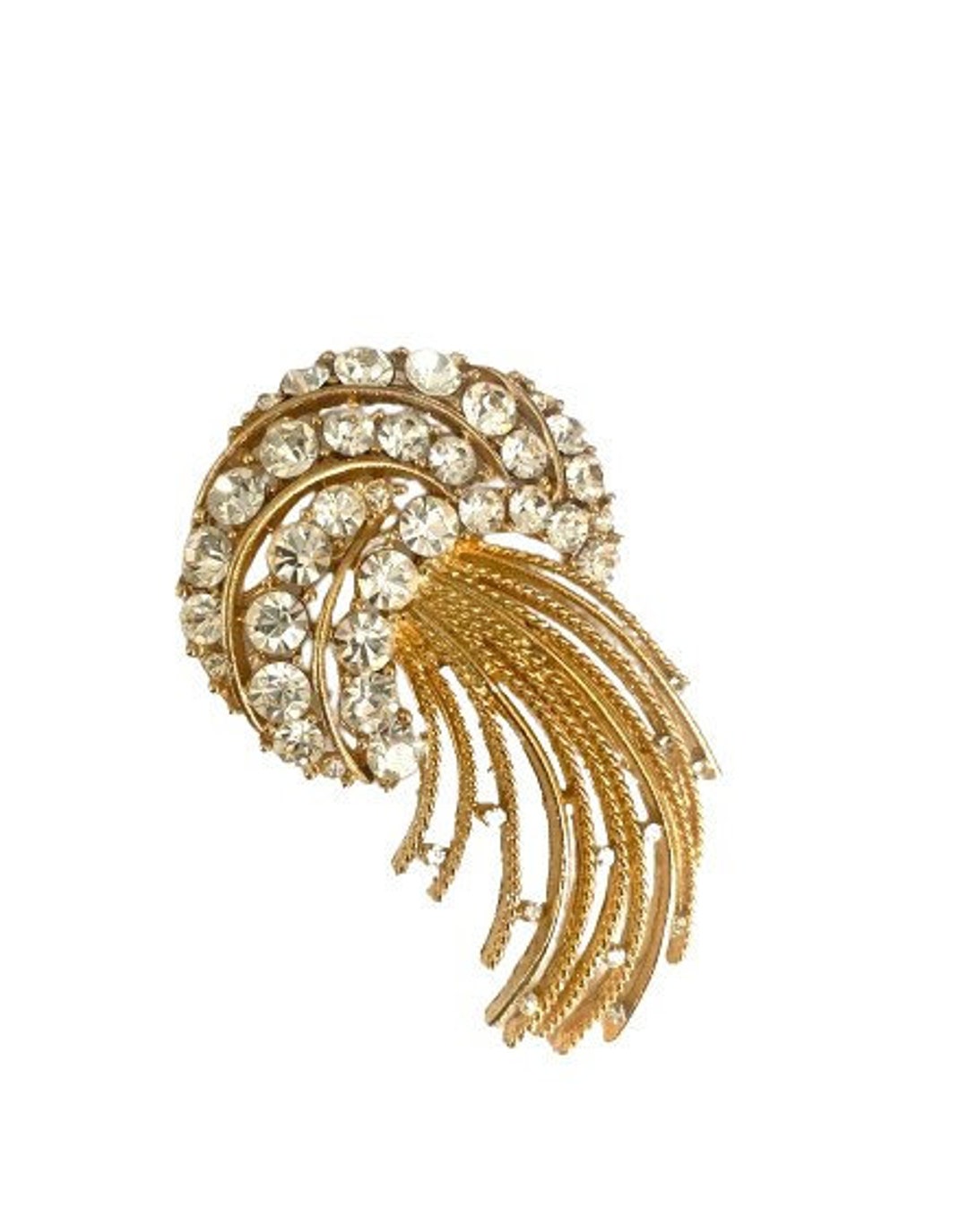 Lisner Falling Star Comet Brooch // 1950s 1960s High End Rhinestones ...