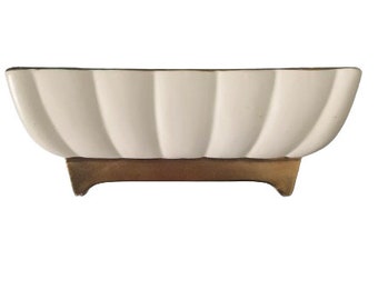 MCM Ceramic Gold Trim Planter