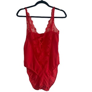 Formfit Lingerie Red Lace Teddy Bodysuit