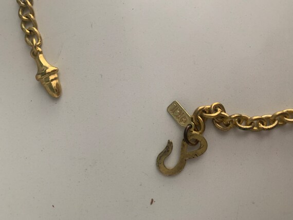 Kenneth J Lane Hammered Gold Emerald Necklace - image 6